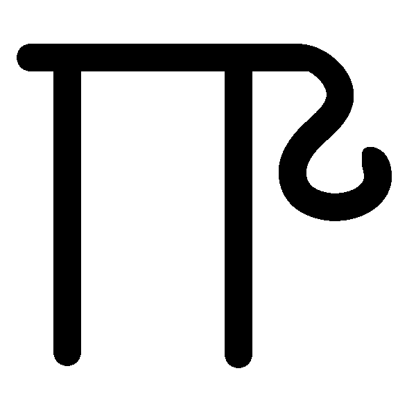 A magic symbol similar to a pi symbol, with a curling right end.